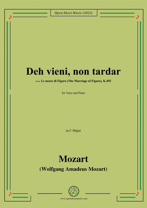 Book cover for Mozart-Deh vieni,non tardar,from Marriage of Figaro,in C Major,for Voice and Piano
