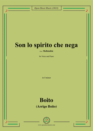 Boito-Son lo spirito che nega,from Mefistofele,for Voice and Piano