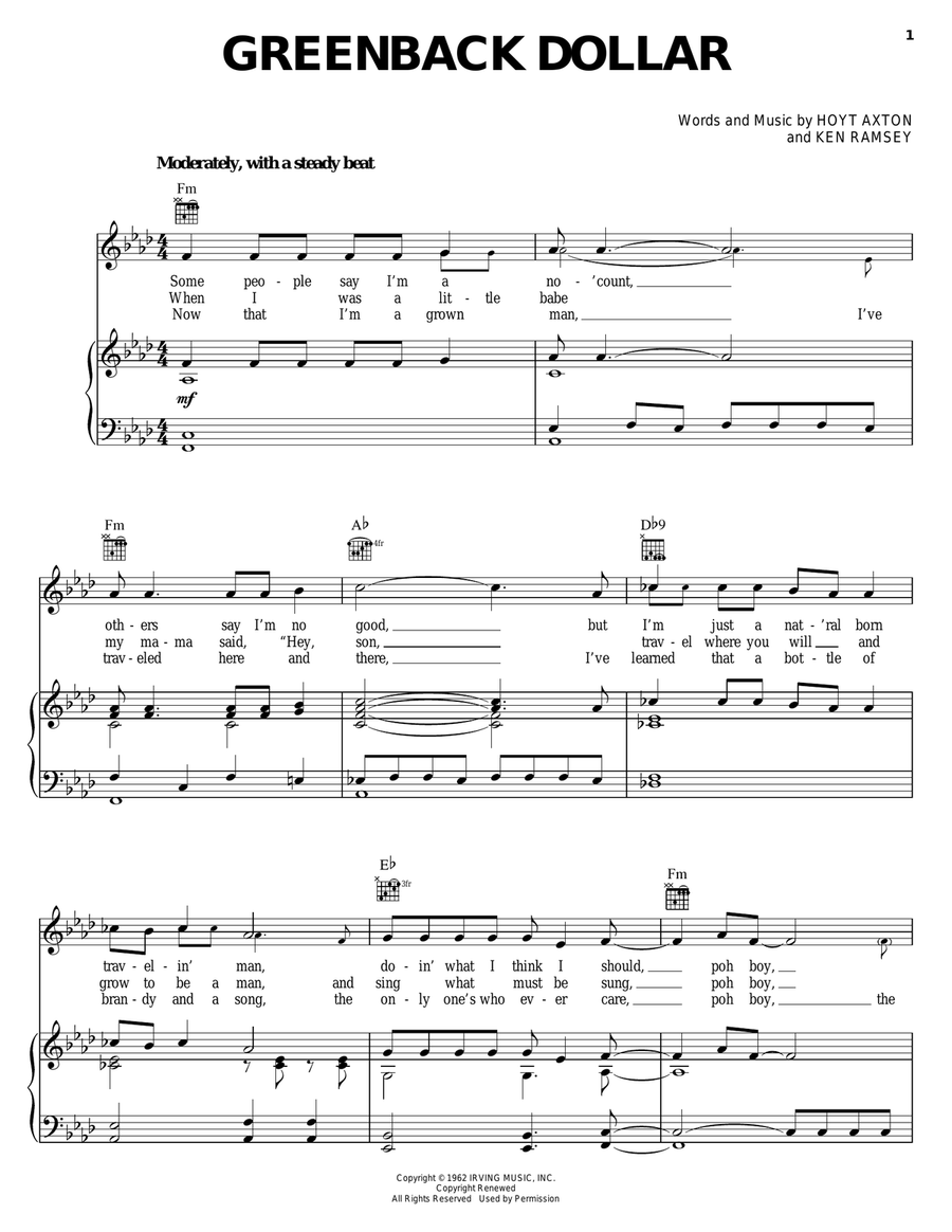 Greenback Dollar Greenback Dollar Acoustic Guitar scores gallery preview page 1