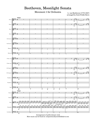 Beethoven, Moonlight Sonata, Movement 1 arranged for Full orchestra