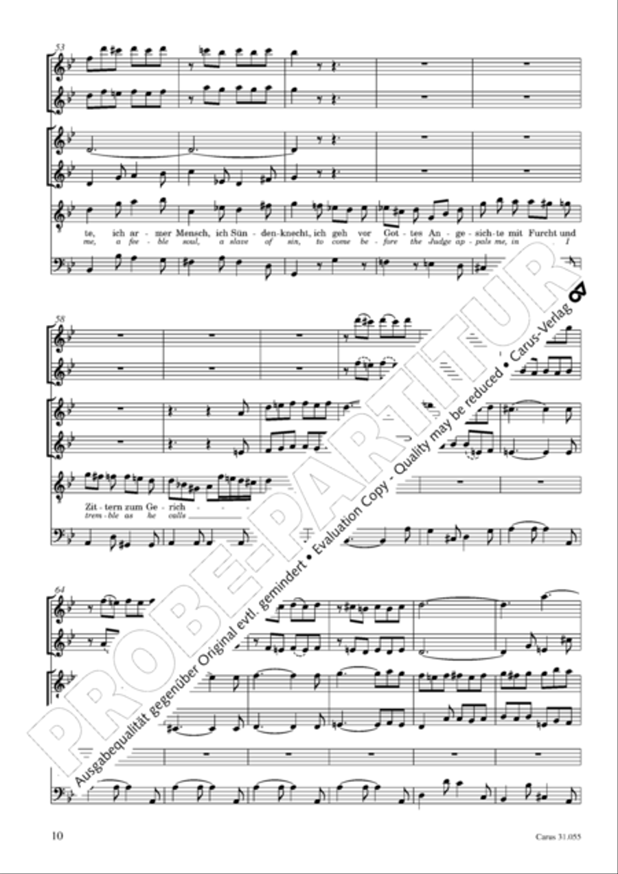 A feeble soul, a slave of sin (Ich armer Mensch, ich Sundenknecht) 4-Part scores gallery preview page 10
