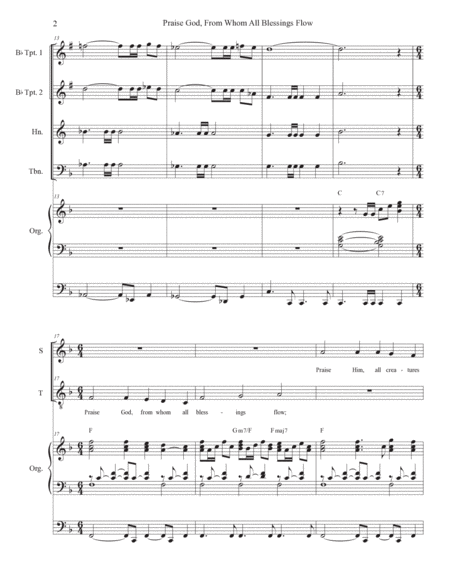 Praise God, From Whom All Blessings Flow (Soprano and Tenor) (Full Score) - Score Only image number null