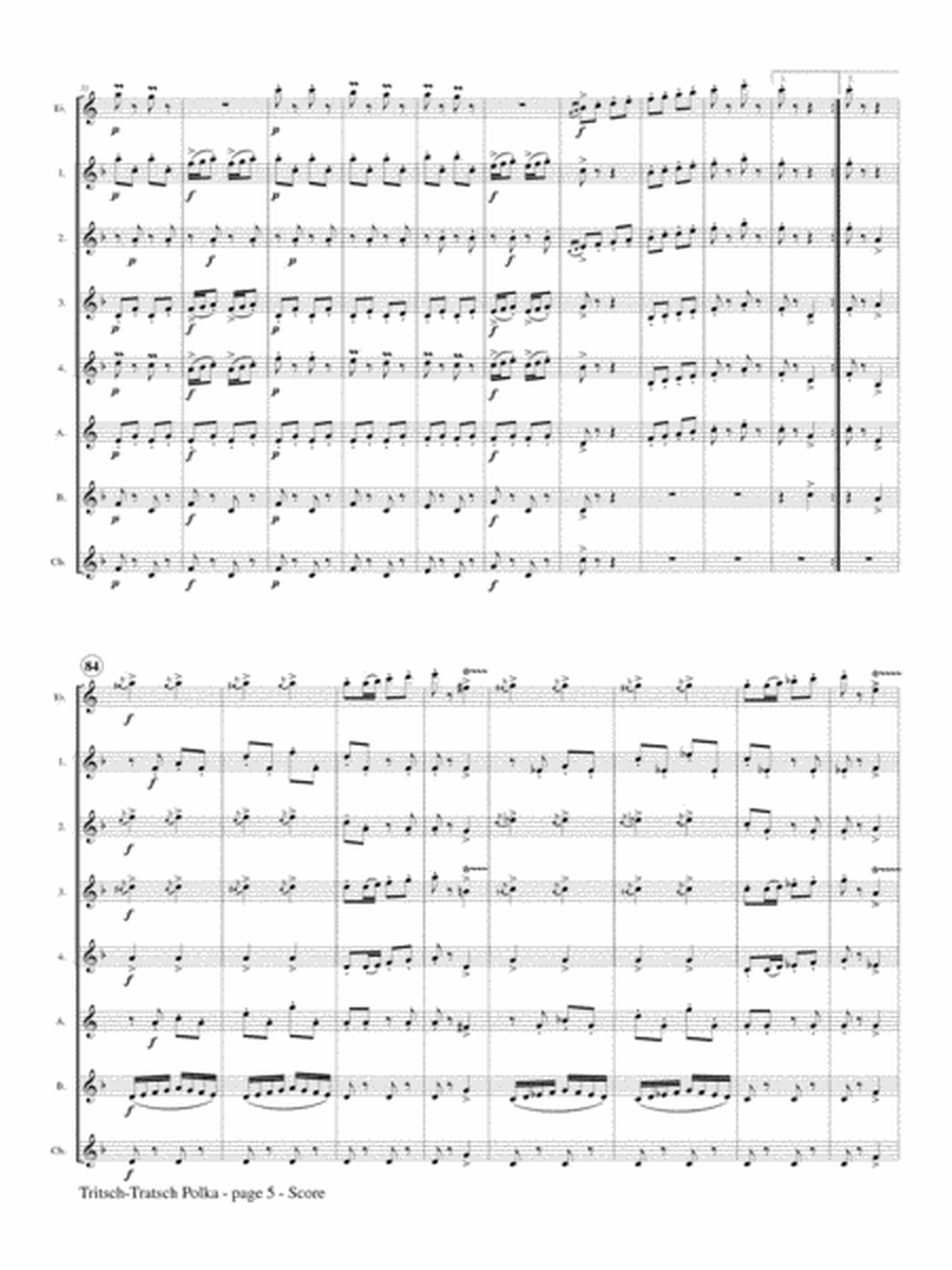Tritsch-Tratsch Polka for Clarinet Choir