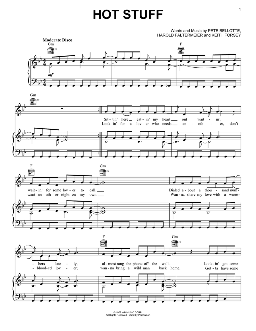 Hot Stuff Acoustic Guitar scores gallery preview page 1
