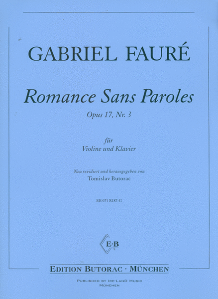 Romance Sans Paroles Op. 17 No. 3