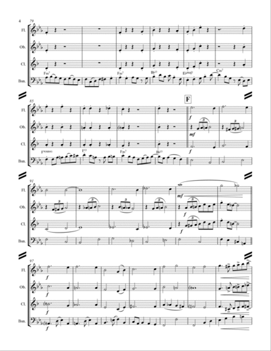 I'll Be Home For Christmas Woodwind Quartet scores gallery preview page 5