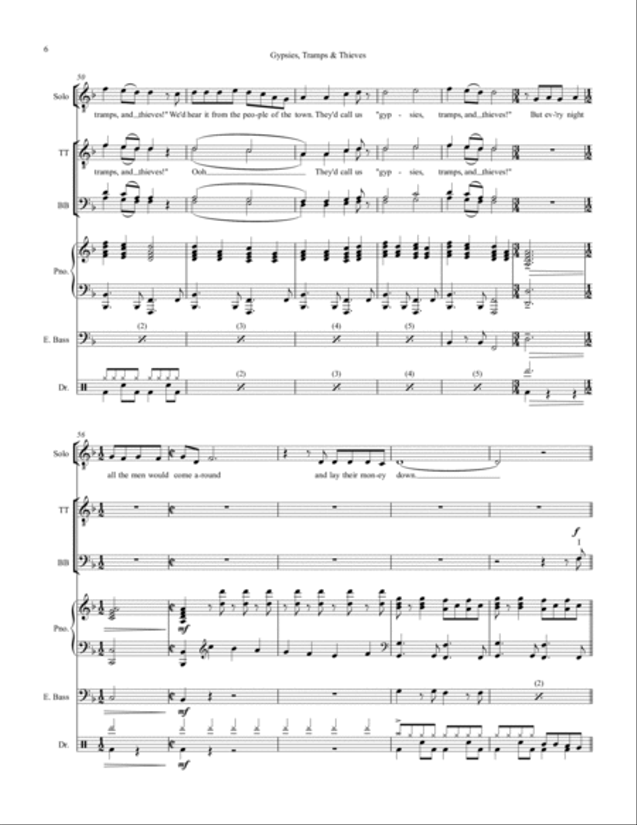 Gypsys, Tramps And Thieves Small Ensemble scores gallery preview page 6