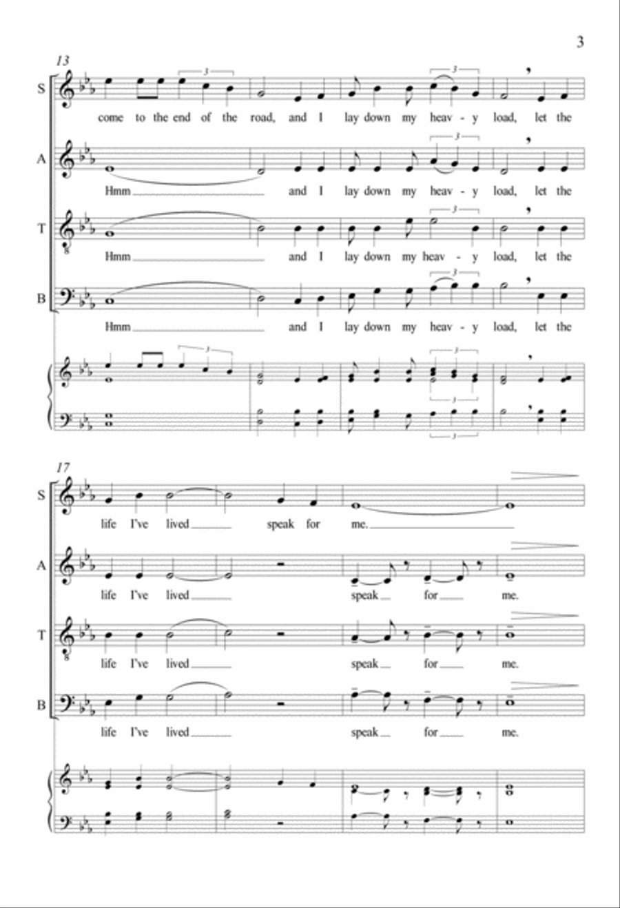 Let the Life I've Lived Speak for Me 4-Part scores gallery preview page 4