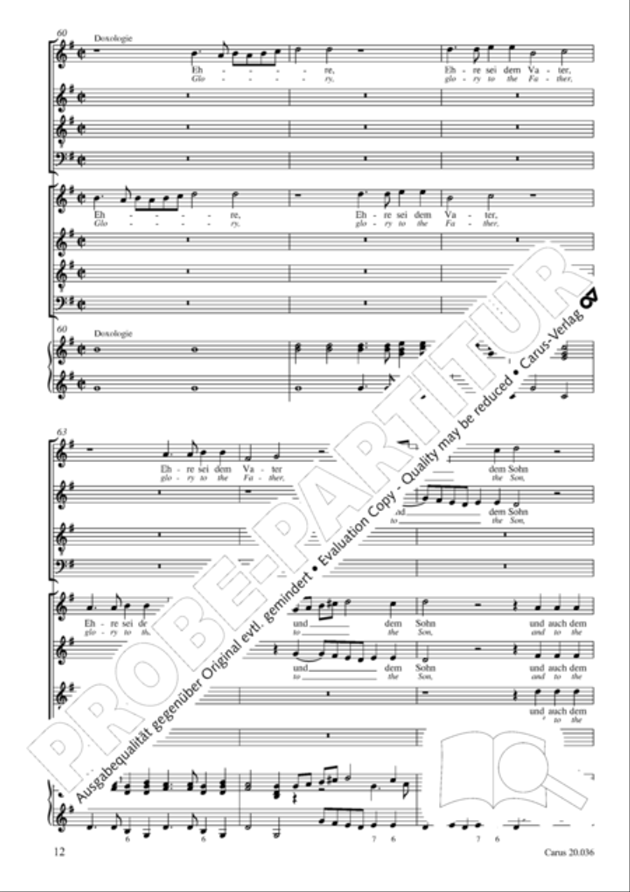 Shout to the Lord, all the earth (Jauchzet dem Herren, alle Welt) 4-Part scores gallery preview page 13