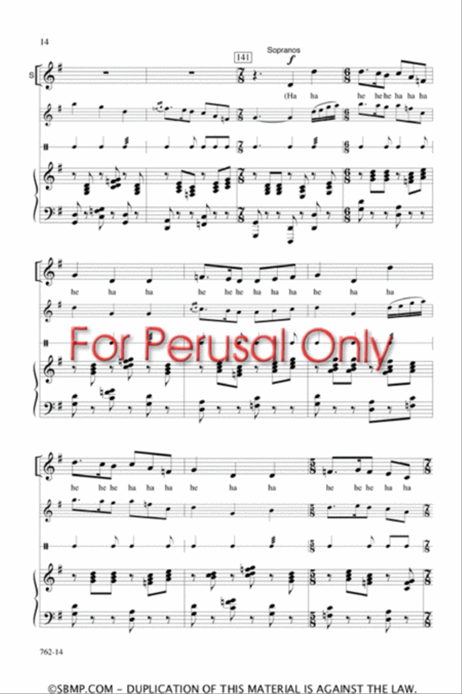 Laughing Song - SATB Octavo 4-Part scores gallery preview page 13