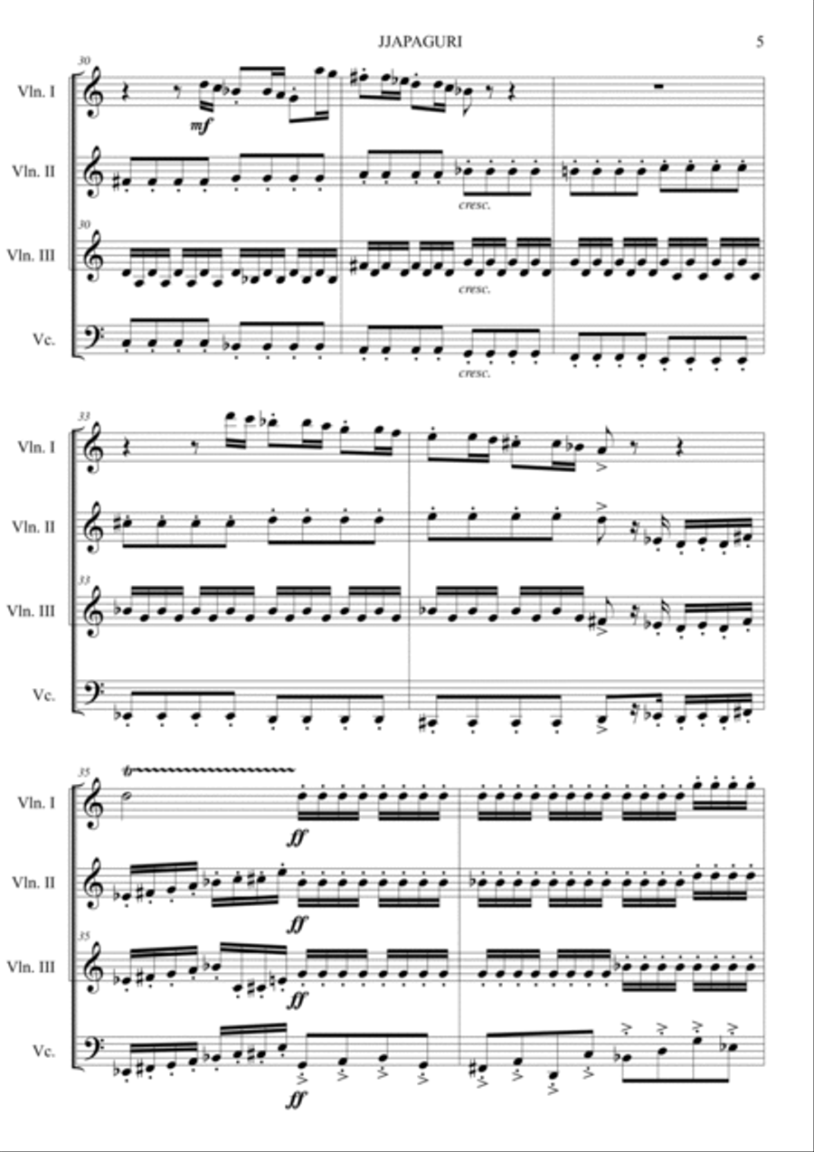 Zappaguri (Parasite OST) Zappaguri (Parasite OST) String Quartet scores gallery preview page 5