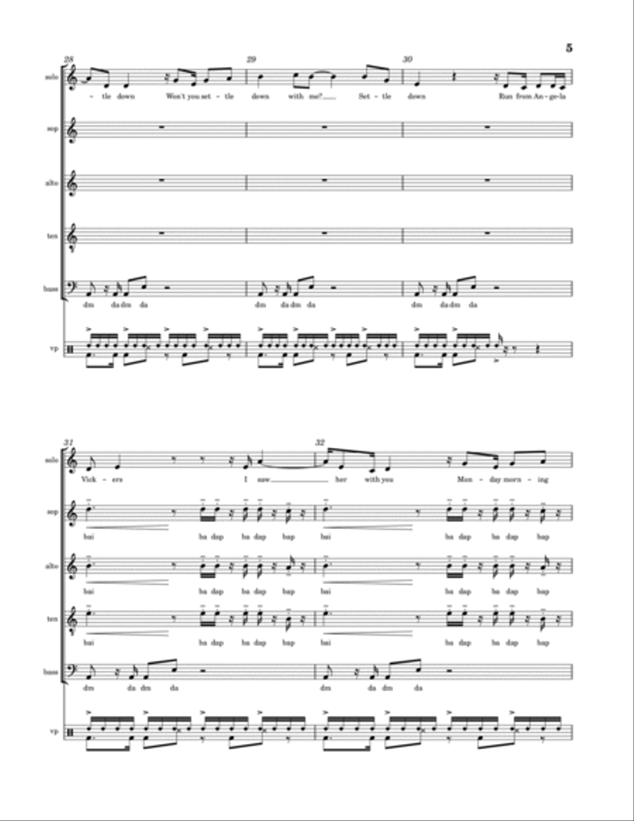 Settle Down 4-Part scores gallery preview page 5