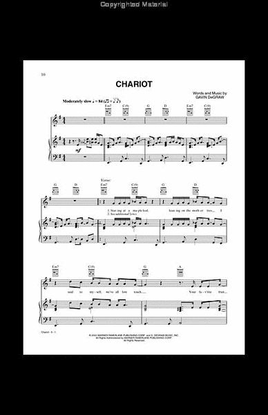 The Gavin Degraw Sheet Music Collection