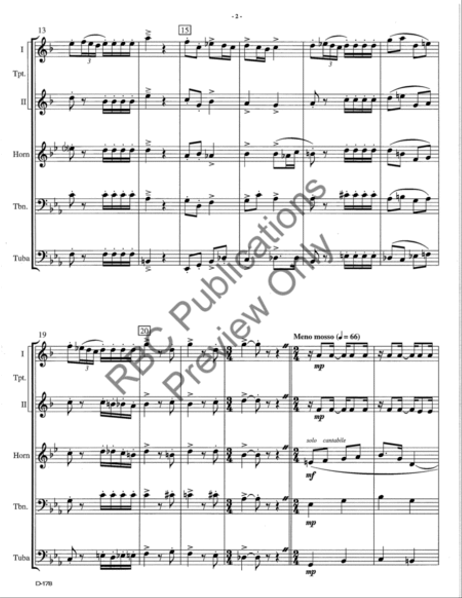 Allegro Maestoso Brass Quintet Brass Quintet scores gallery preview page 3