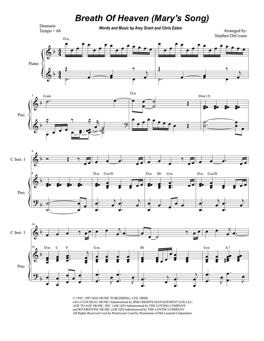 Breath Of Heaven (Mary's Song) Flute scores gallery preview page 1