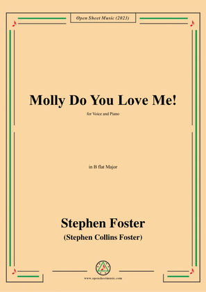 Book cover for S. Foster-Molly Do You Love Me!,in B flat Major