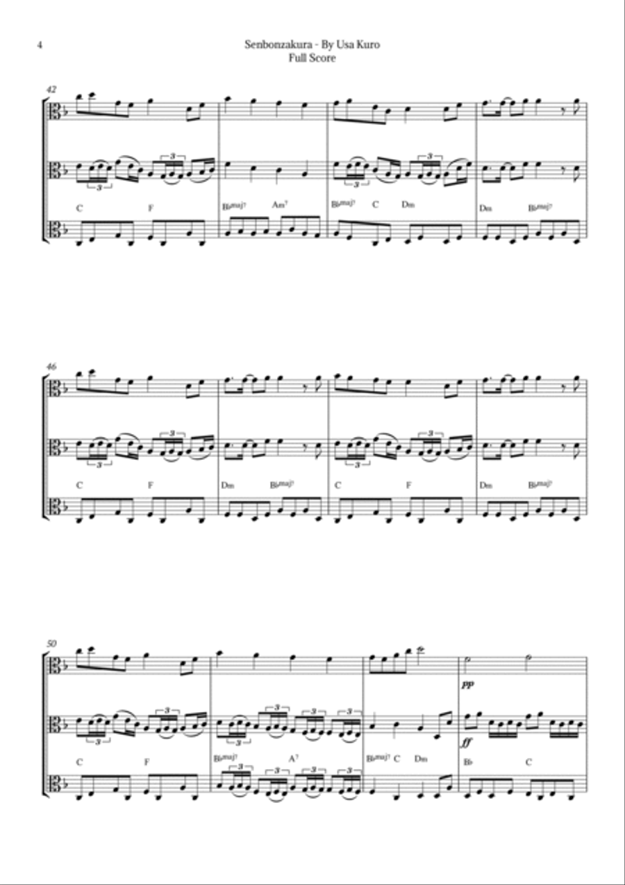 Senbonzakura String Trio scores gallery preview page 4
