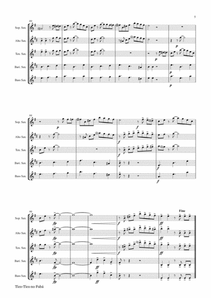 Tico-Tico no Fubá - Choro - Saxophone Quartet image number null