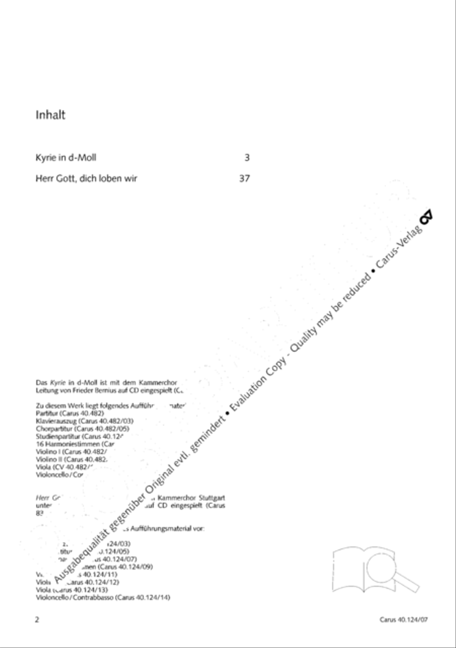 Kyrie in d + Herr Gott, dich loben wir Orchestra scores gallery preview page 3