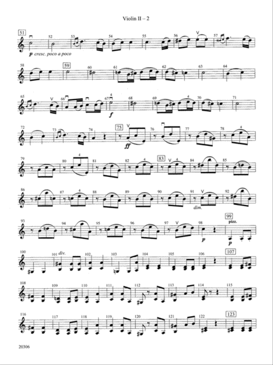 Symphony No. 7 (2nd Movement): 2nd Violin Full Orchestra scores gallery preview page 2