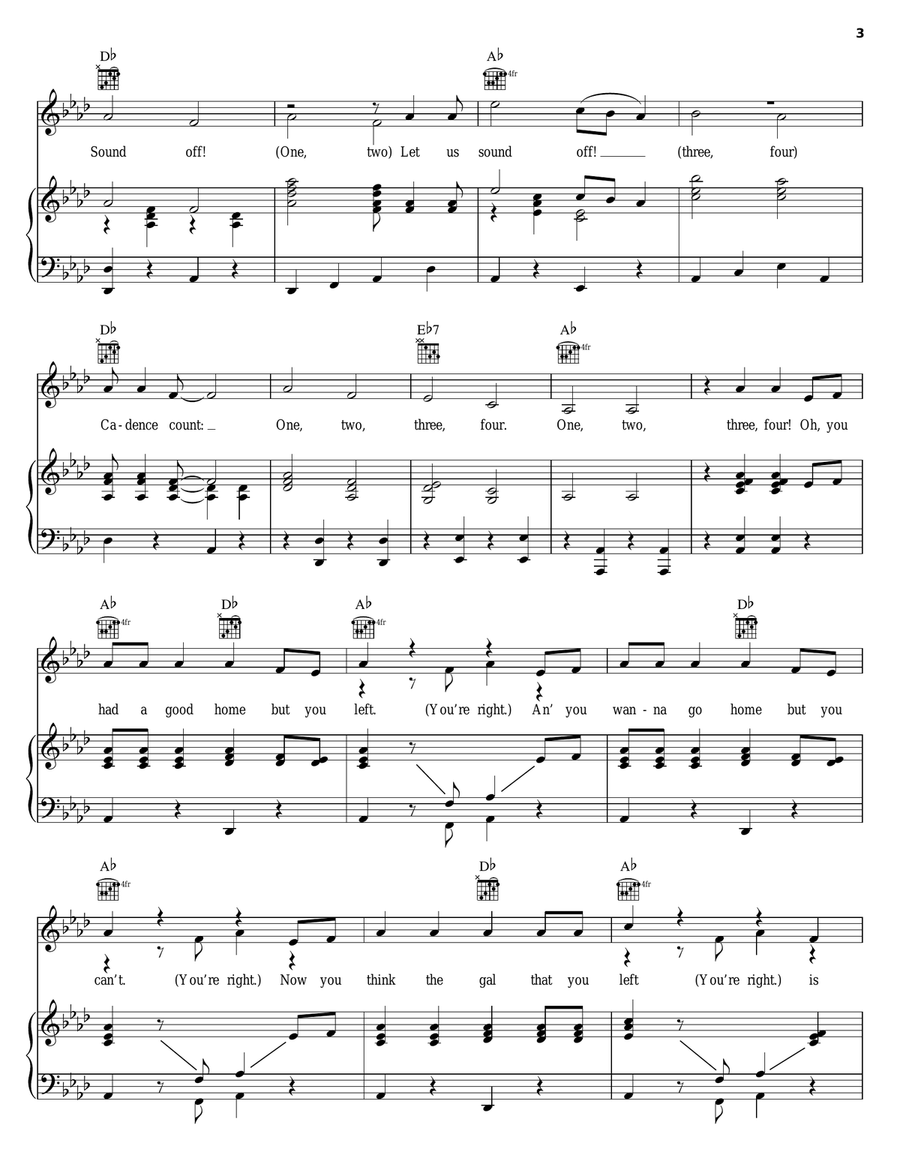 Sound Off Sound Off Piano, Vocal, Guitar scores gallery preview page 3