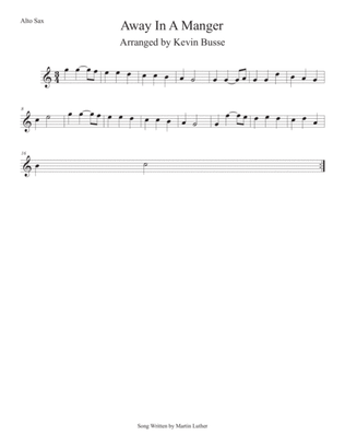 Book cover for Away In A Manger (Easy key of C) Alto sax