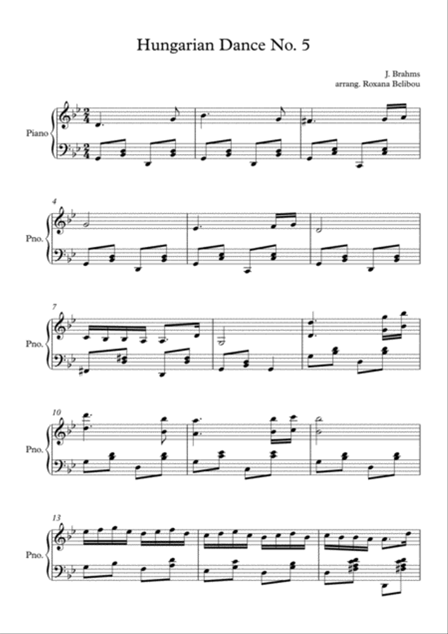 Hungarian Dance No. 5 Hungarian Dance No. 5 Small Ensemble scores gallery preview page 1