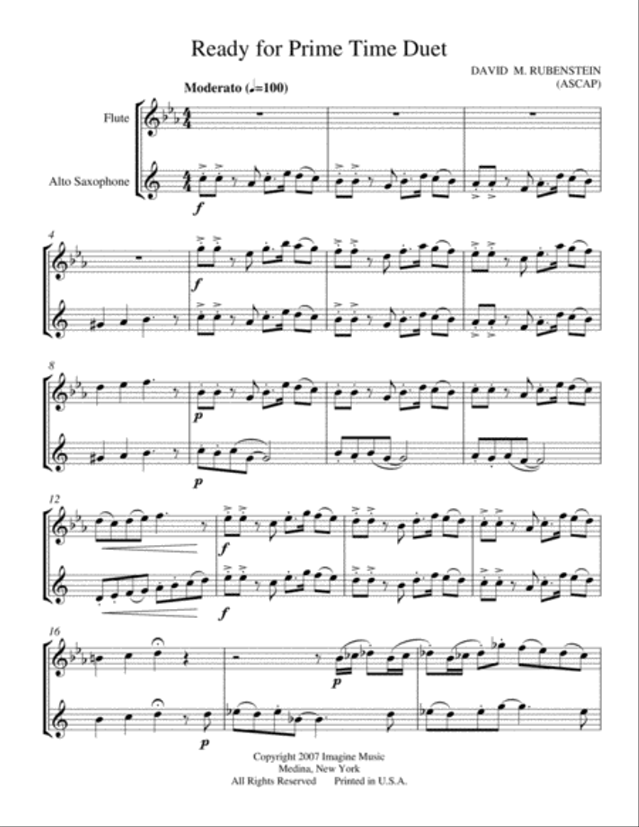 Ready for Primetime Flute scores gallery preview page 1