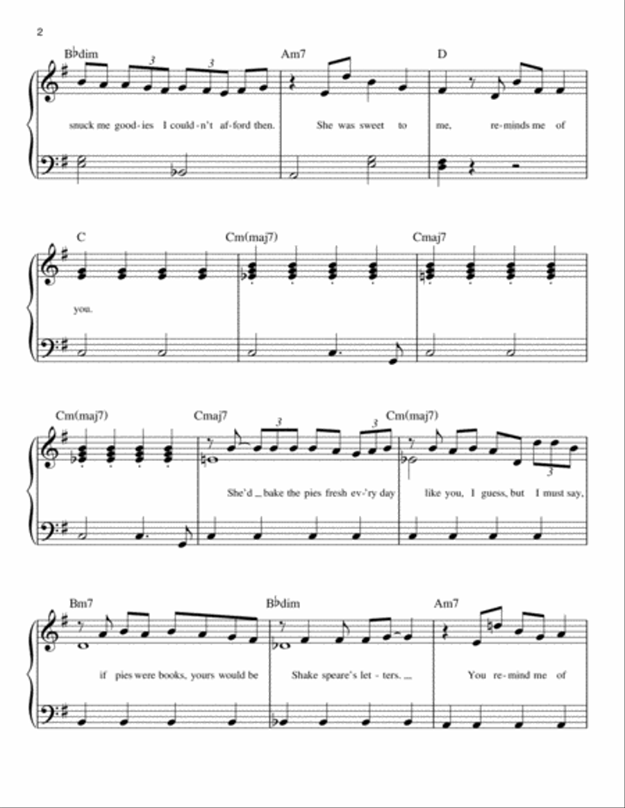 It Only Takes A Taste (from Waitress The Musical) Easy Piano scores gallery preview page 2
