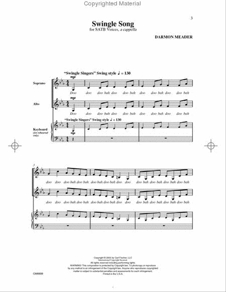Swingle Song 4-Part scores gallery preview page 2