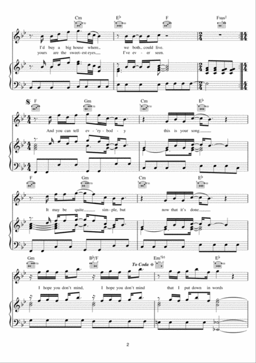 Your song guitar online chords easy