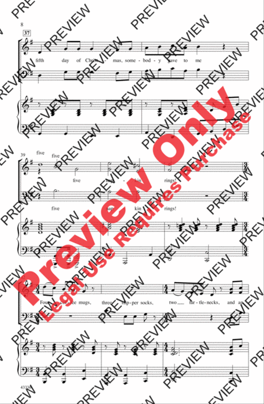 The Twelve Days of a Regifted Christmas 3-Part scores gallery preview page 8