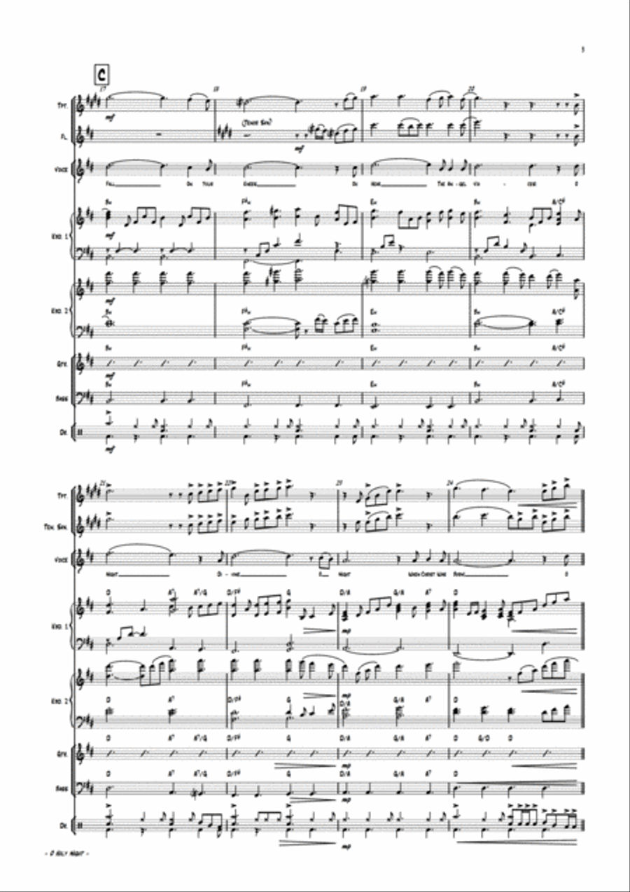O Holy Night Jazz Ensemble scores gallery preview page 6
