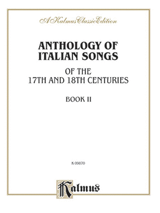 Book cover for Anthology of Italian Songs (17th & 18th Century), Volume 2