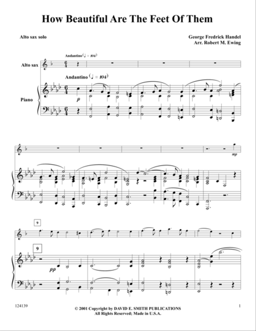 How Beautiful Are The Feet Alto Saxophone scores gallery preview page 1