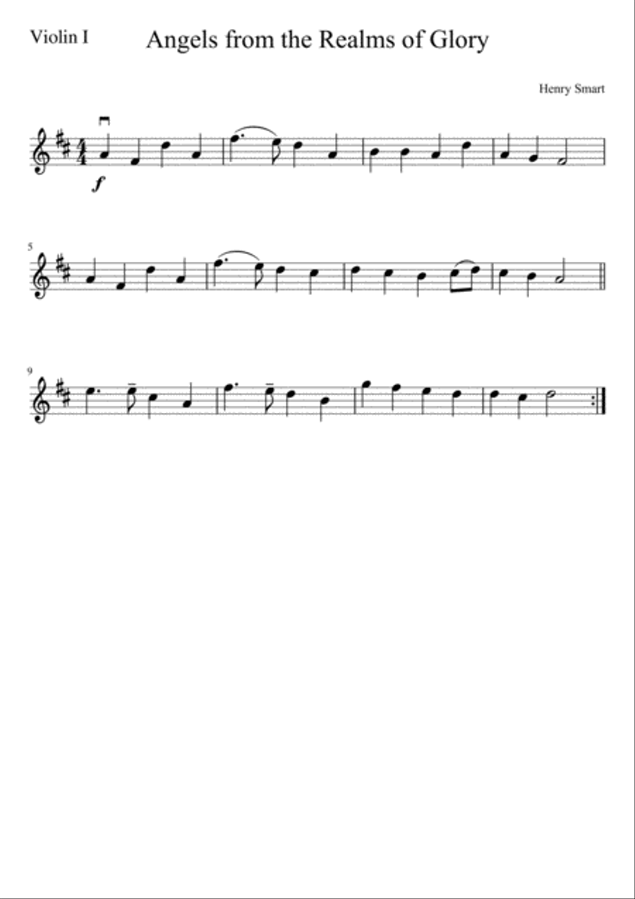 Angels from the Realms of Glory (two violins and cello) String Trio scores gallery preview page 3