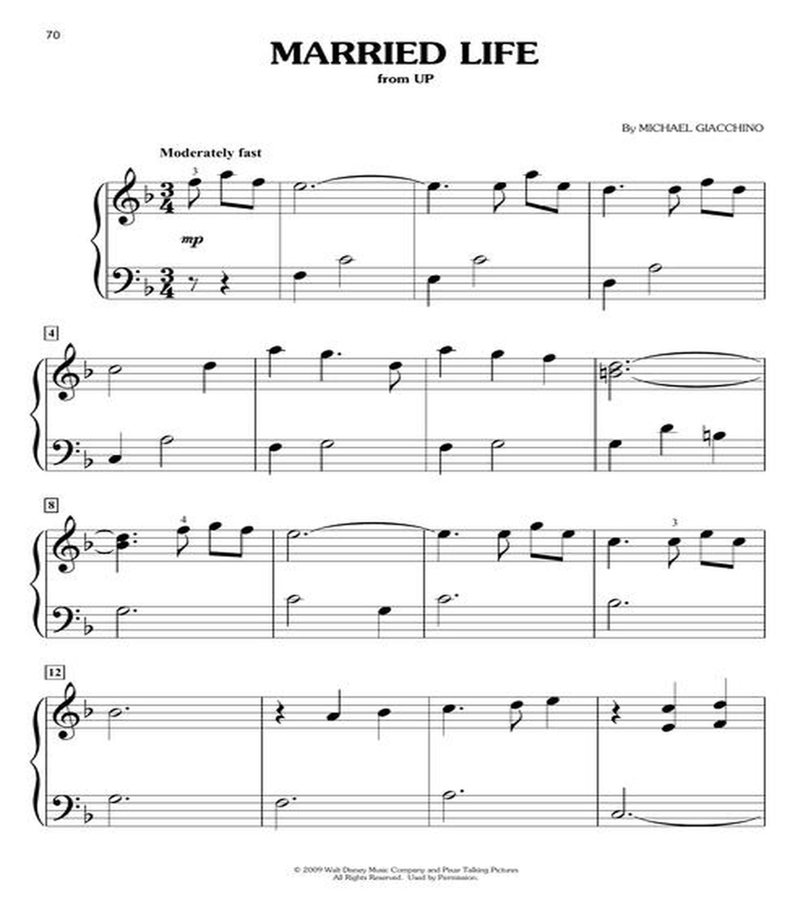 Pixar Collection for Big-Note Piano Easy Piano scores gallery preview page 4