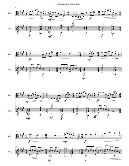 Bergamasca Variations for viola and guitar image number null