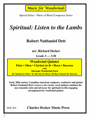 Spiritual: Listen to the Lambs for Woodwind Quintet
