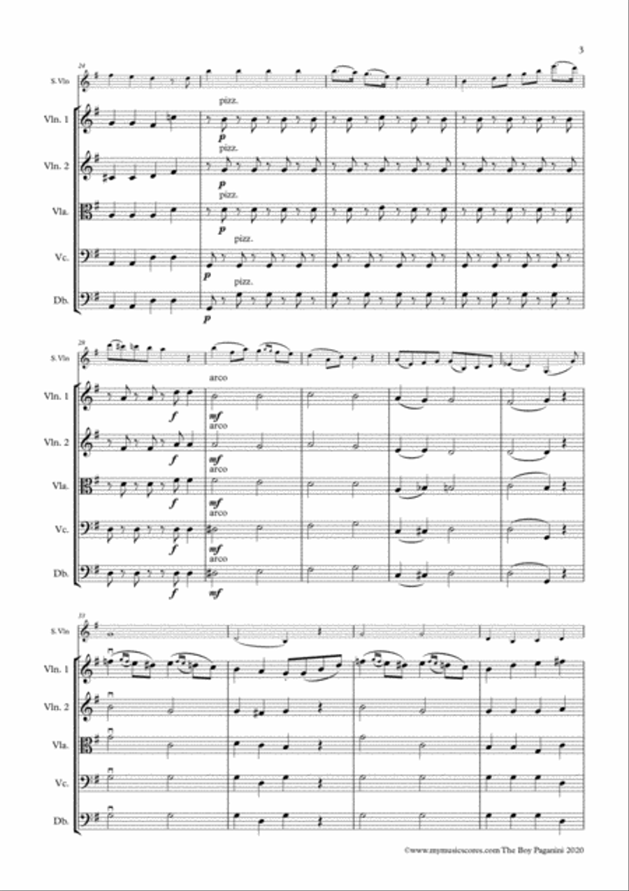 Mollenhauer The Boy Paganini for Violin and String Orchestra String Orchestra scores gallery preview page 4