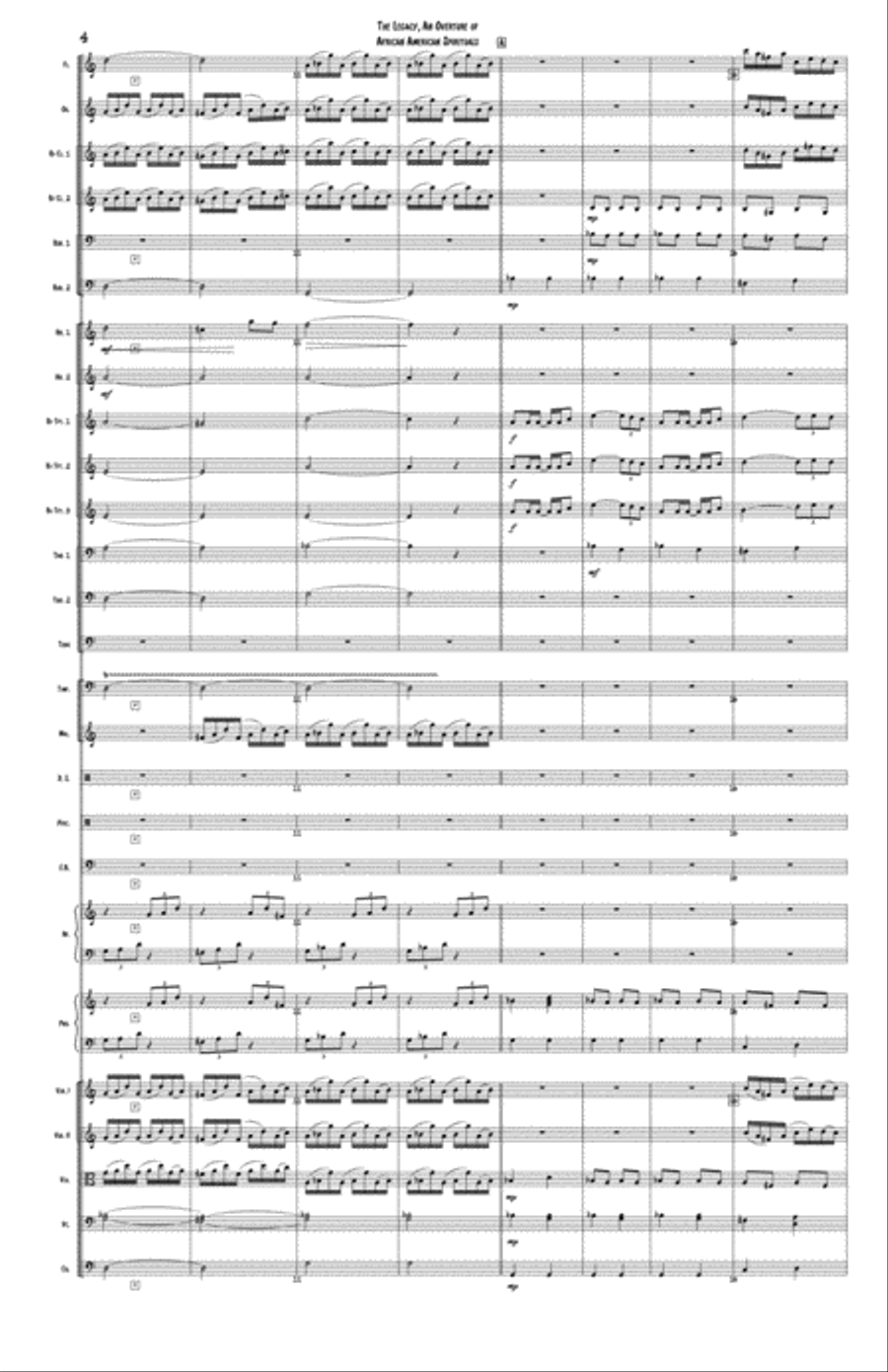 The Legacy, An Overture of African American Spirituals for Standard Orchestra Full Orchestra scores gallery preview page 4
