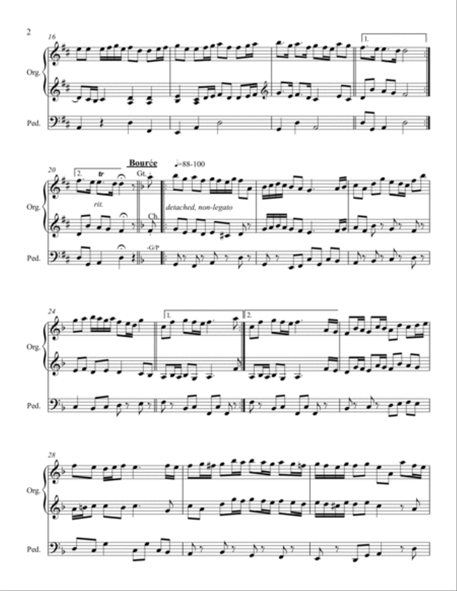 Fireworks – The Rejoicing, Bourée, and Minuet from The Royal Fireworks Suite - Organ Organ Solo scores gallery preview page 3