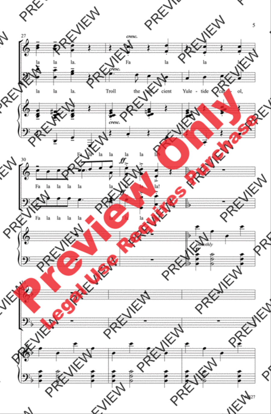 Deck the Hall Deck the Hall 4-Part scores gallery preview page 5