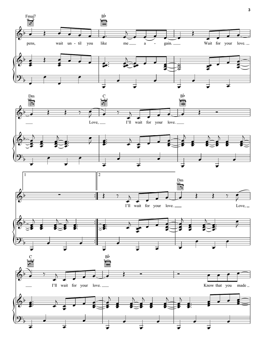 we can't be friends (wait for your love) Piano, Vocal, Guitar scores gallery preview page 3
