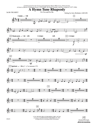 A Hymn Tune Rhapsody: 3rd B-flat Trumpet