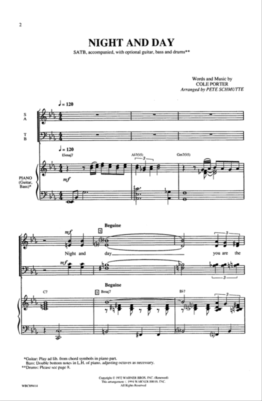 Night and Day Night and Day 4-Part scores gallery preview page 2