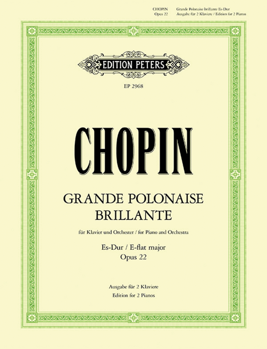 Grande Polonaise Brillante in E flat Op. 22 for Piano and Orchestra Piano Duet scores gallery preview page 1