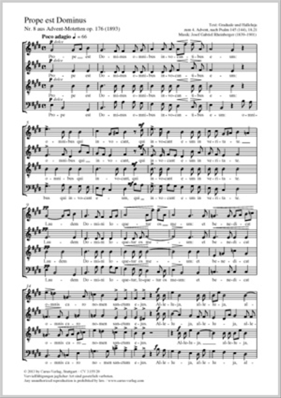 Prope est Dominus 4-Part scores gallery preview page 1