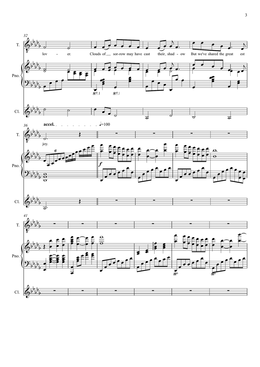 My Only Consolation (Rasputin) for solo male voice and piano (optional clarinet) Piano, Vocal scores gallery preview page 3