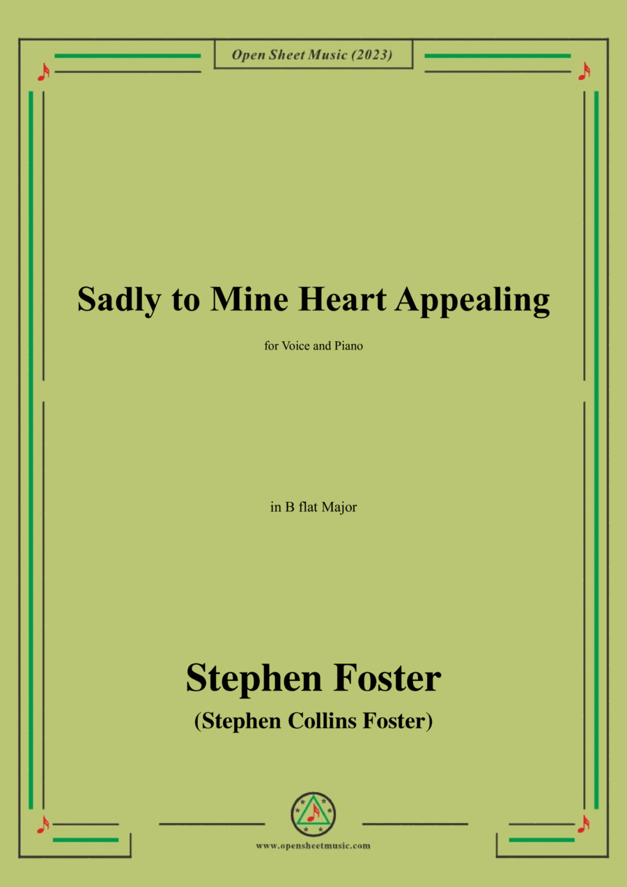 S. Foster-Sadly to Mine Heart Appealing,in B flat Major Voice scores gallery preview page 1